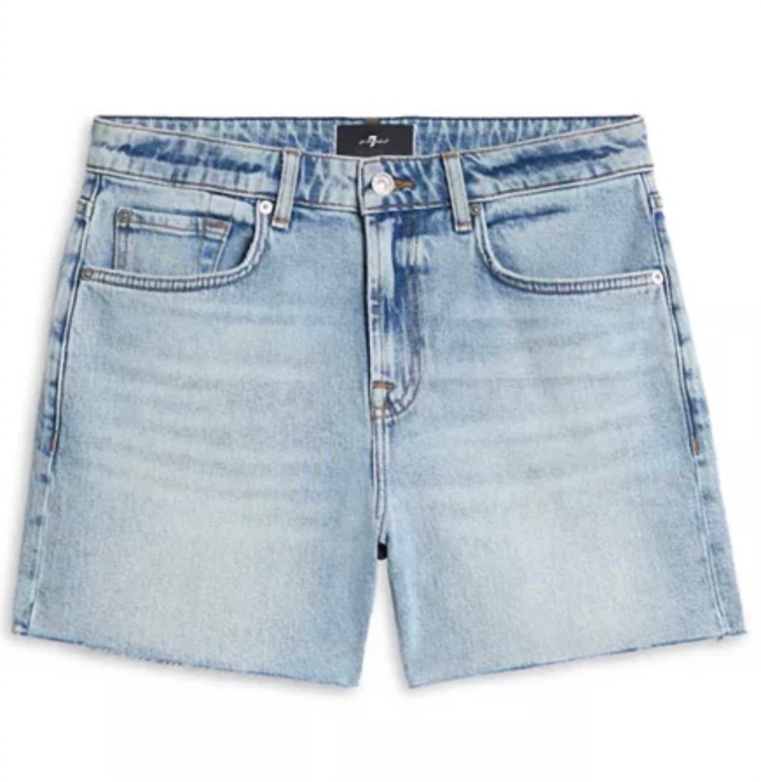 7 For All Mankind The Monroe Long Shorts in ode tu - women's shorts - view 6