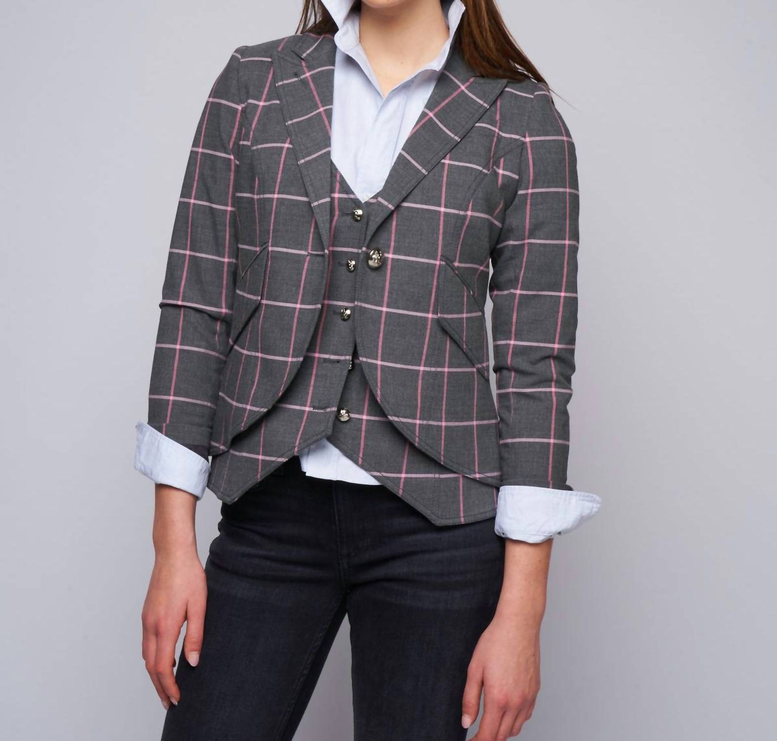 Smythe - One-button Windowpane Blazer