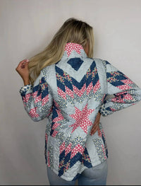 Adeline - Patchwork Americana Quilted Cropped Jacket