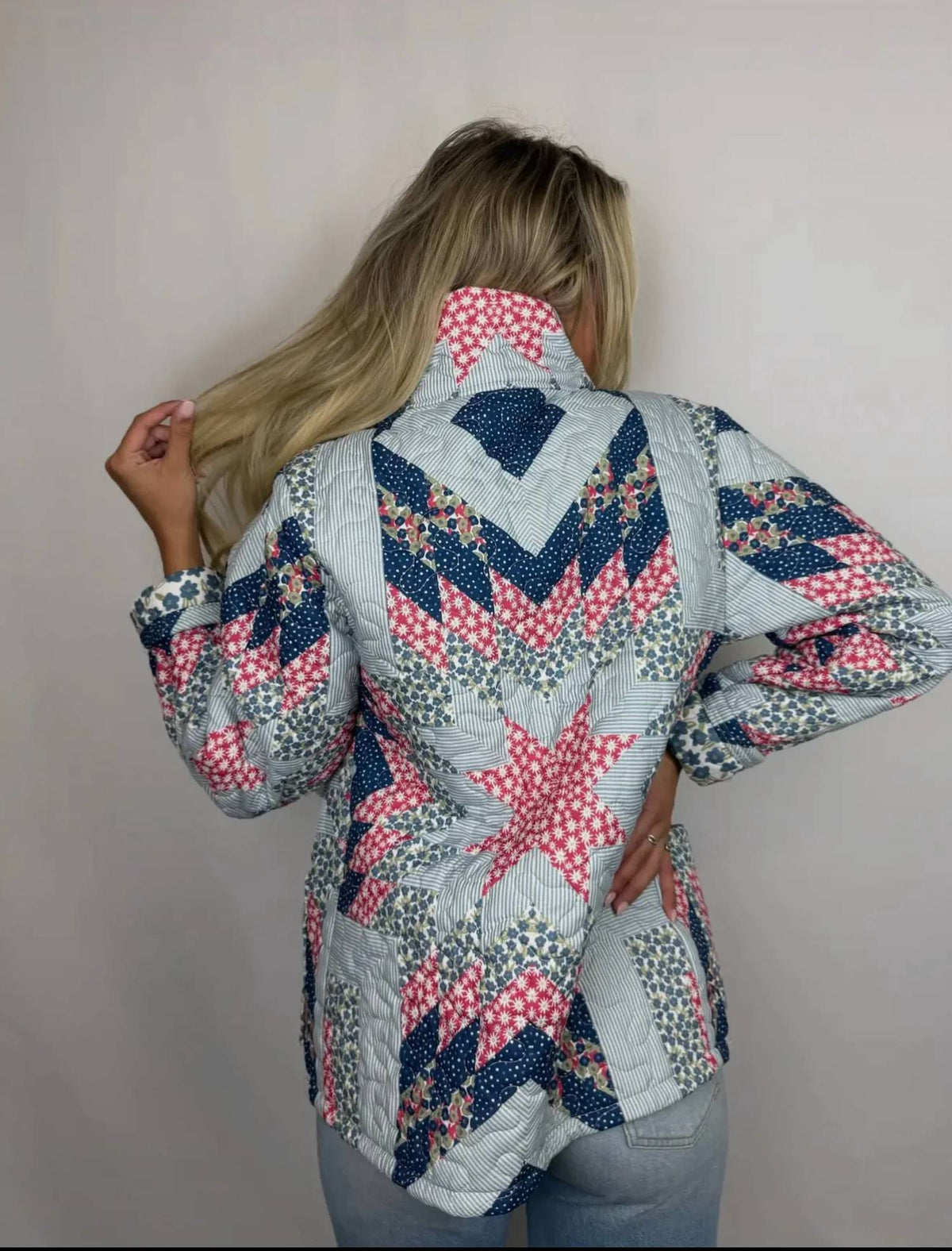 Adeline - Patchwork Americana Quilted Cropped Jacket