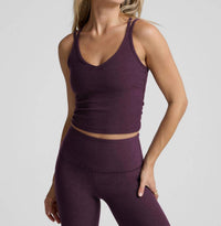 BEYOND YOGA Spacedye Get Across Tank Top in eggplant purple heather - women's tank top