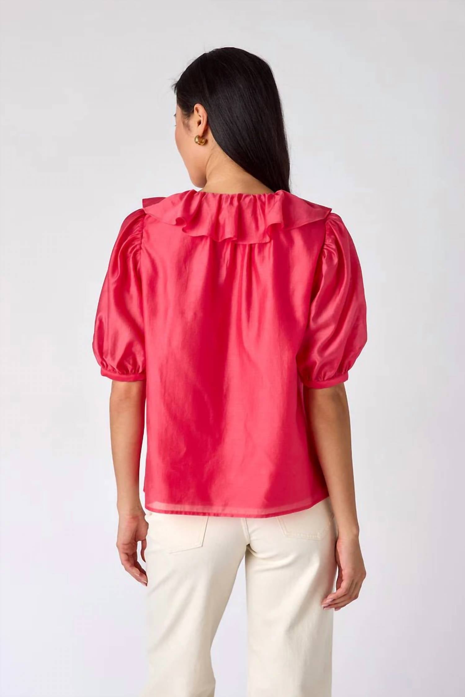 Crosby By Mollie Burch - Violet Puff Sleeves Top
