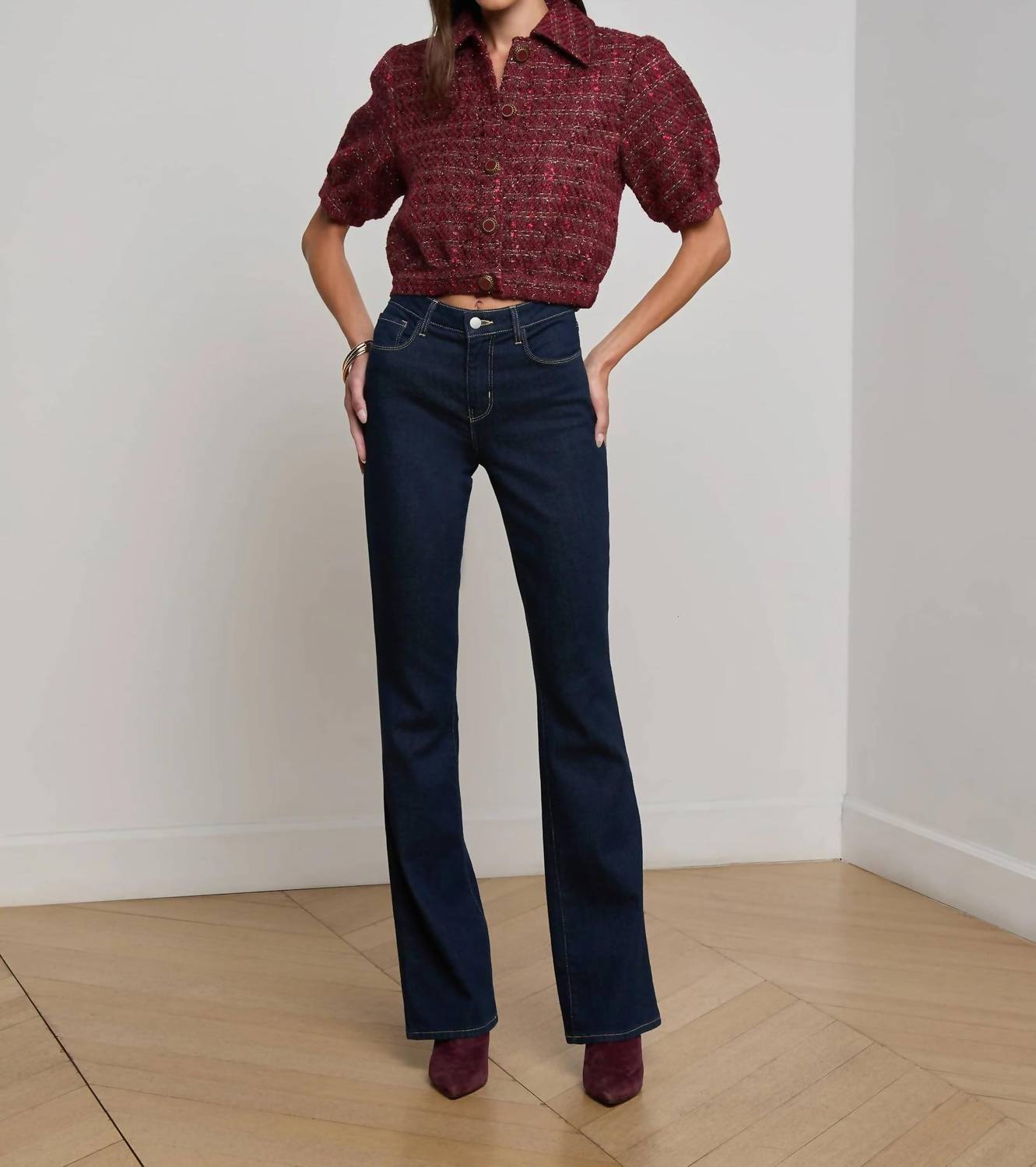 L'Agence - Cove Cropped Tweed Jacket