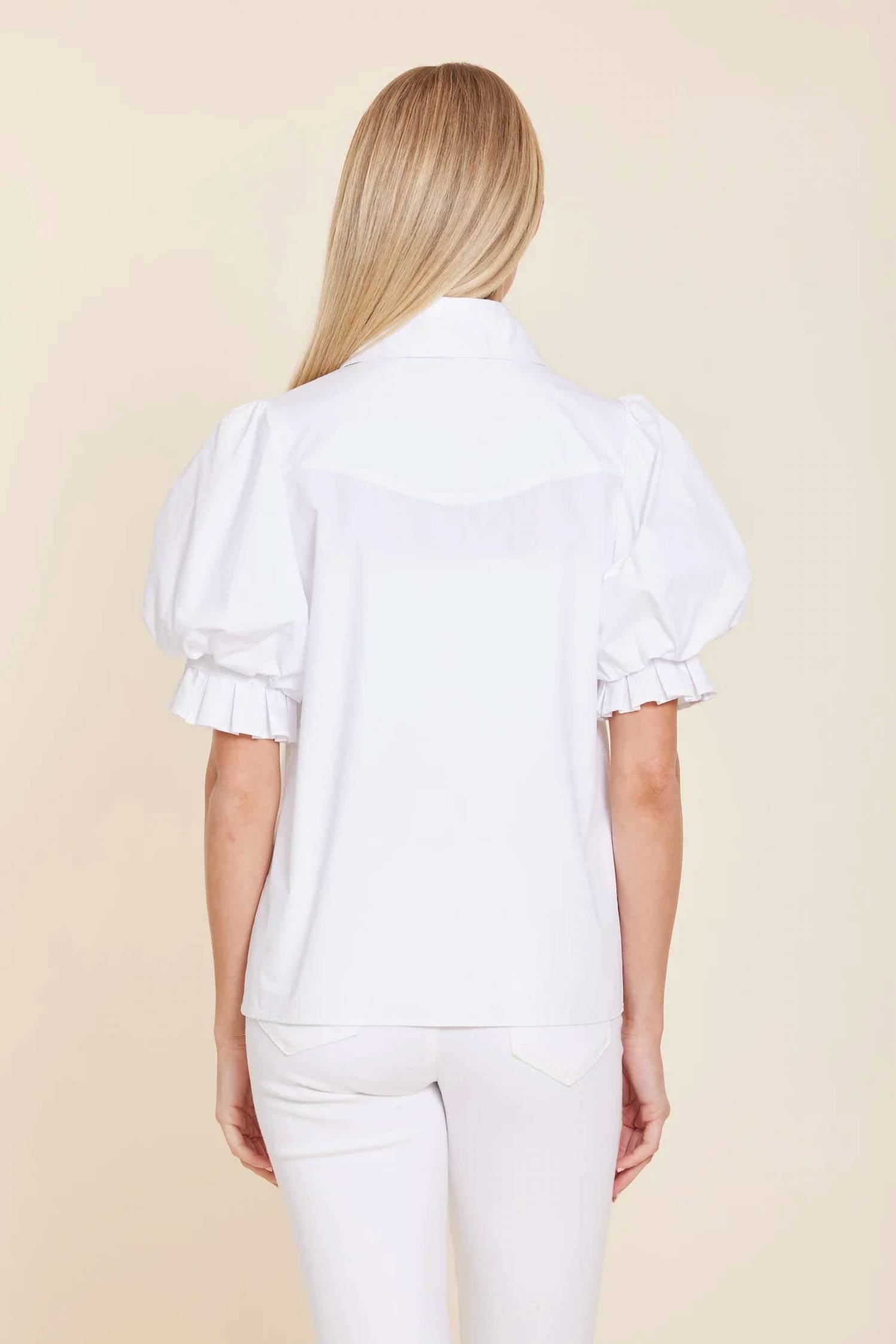 Dolce Cabo - Poplin Rhinestone Detail Pocket Top