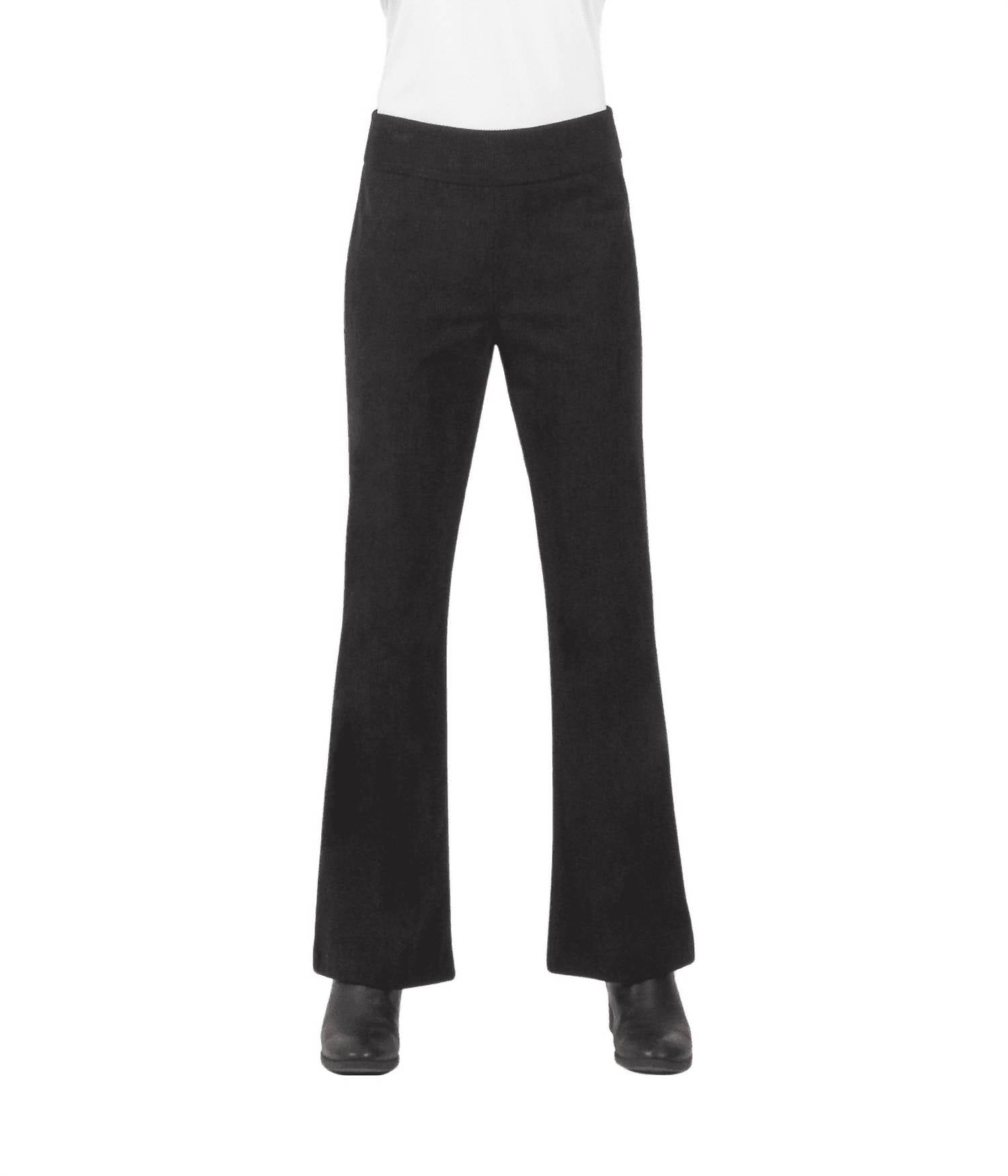 PURE essence Women's Pull On Corduroy Pant in black - women's pants