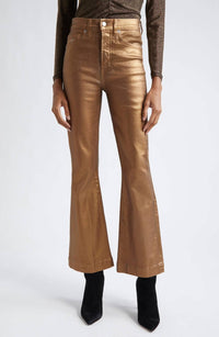 Veronica Beard - Carson Metallic Cropped Flare Jeans