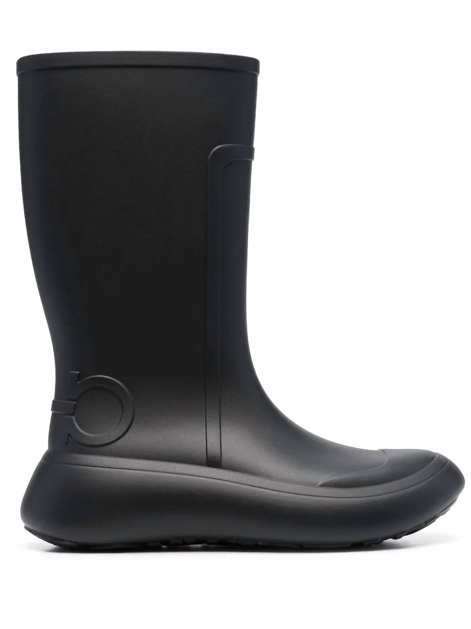 Salvatore Ferragamo Women's Gancini-debossed Rain Boots in black - women's shoe - view 4