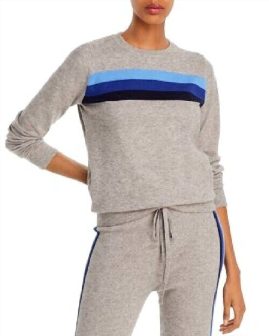 Aqua - X Madeleine Thompson Striped Crewneck Sweater