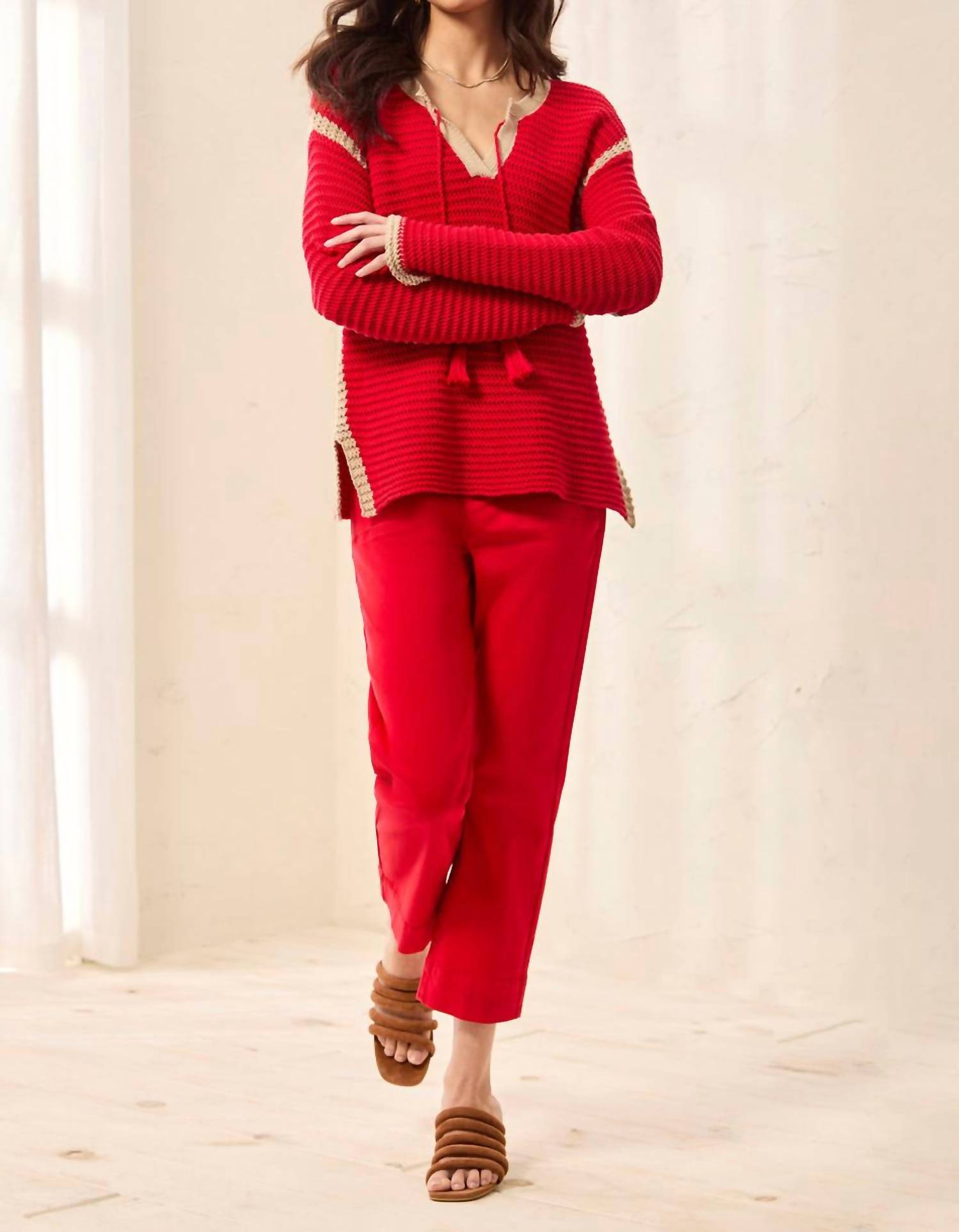 Tribal - Crochet V Neck Sweater
