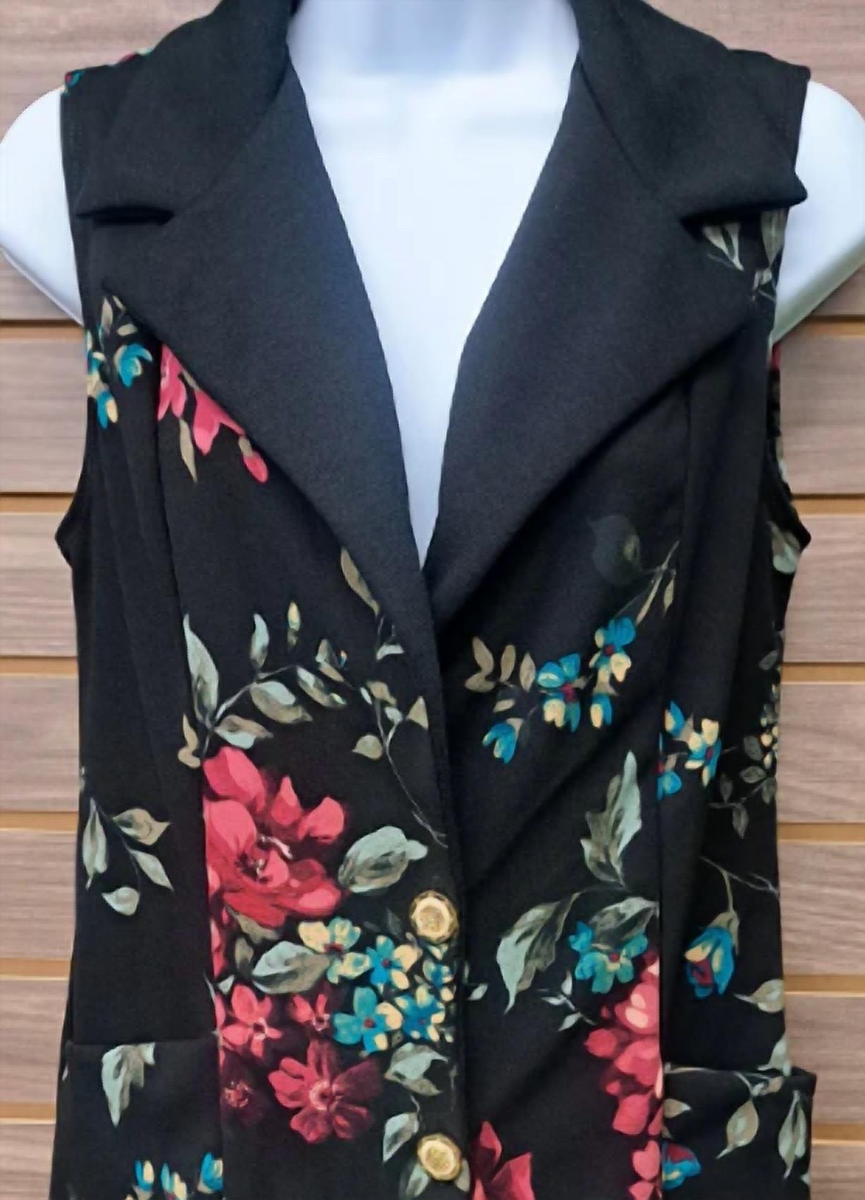 J. Mode - Women's Long Vest/dress W/floral