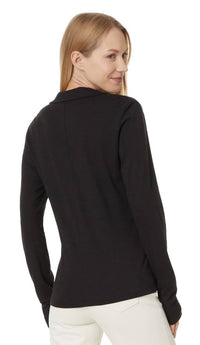 Lilla P - Women's Long Sleeve Collared V-neck