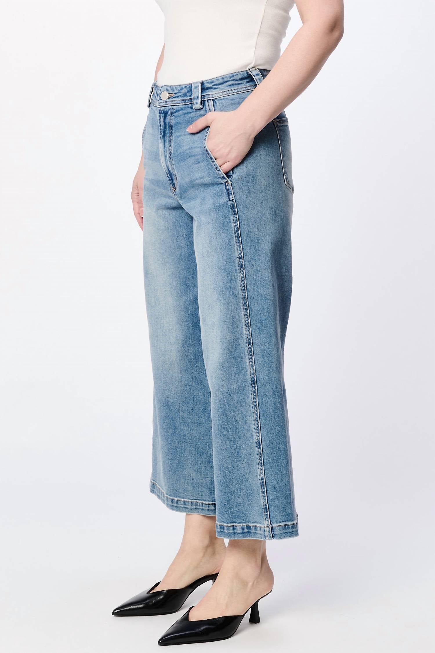 Dear John Denim - Audrey High Rise Wide Leg Crop Jeans