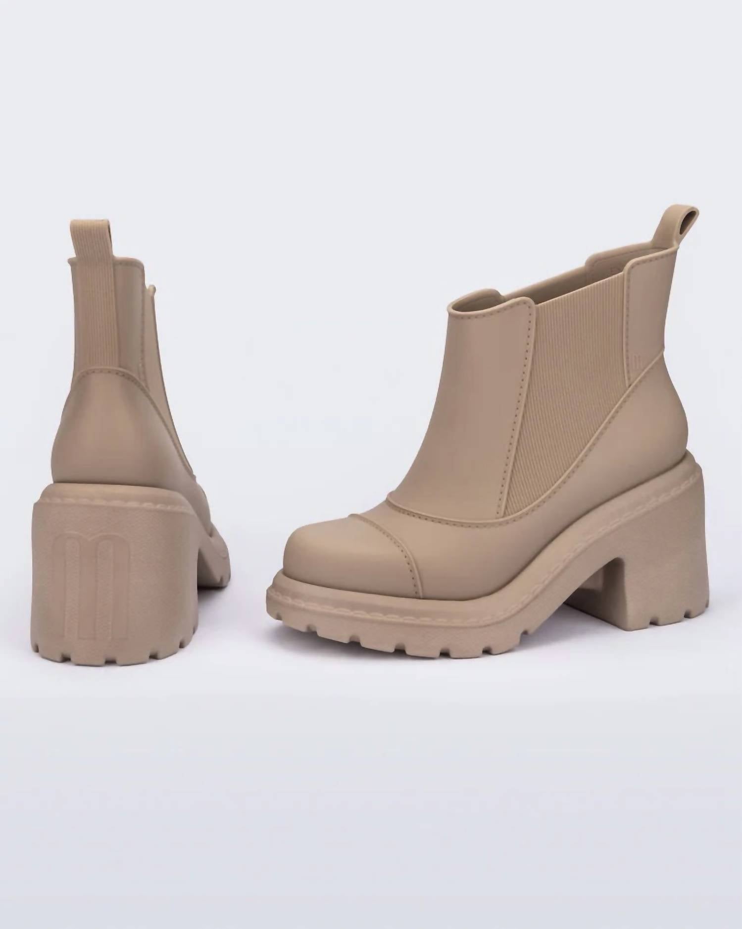 melissa Women's Courtney Boots in beige - women's shoe - detail view
