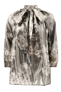 Christy Lynn - Women's Tamara Silk Tie Neck Blouse