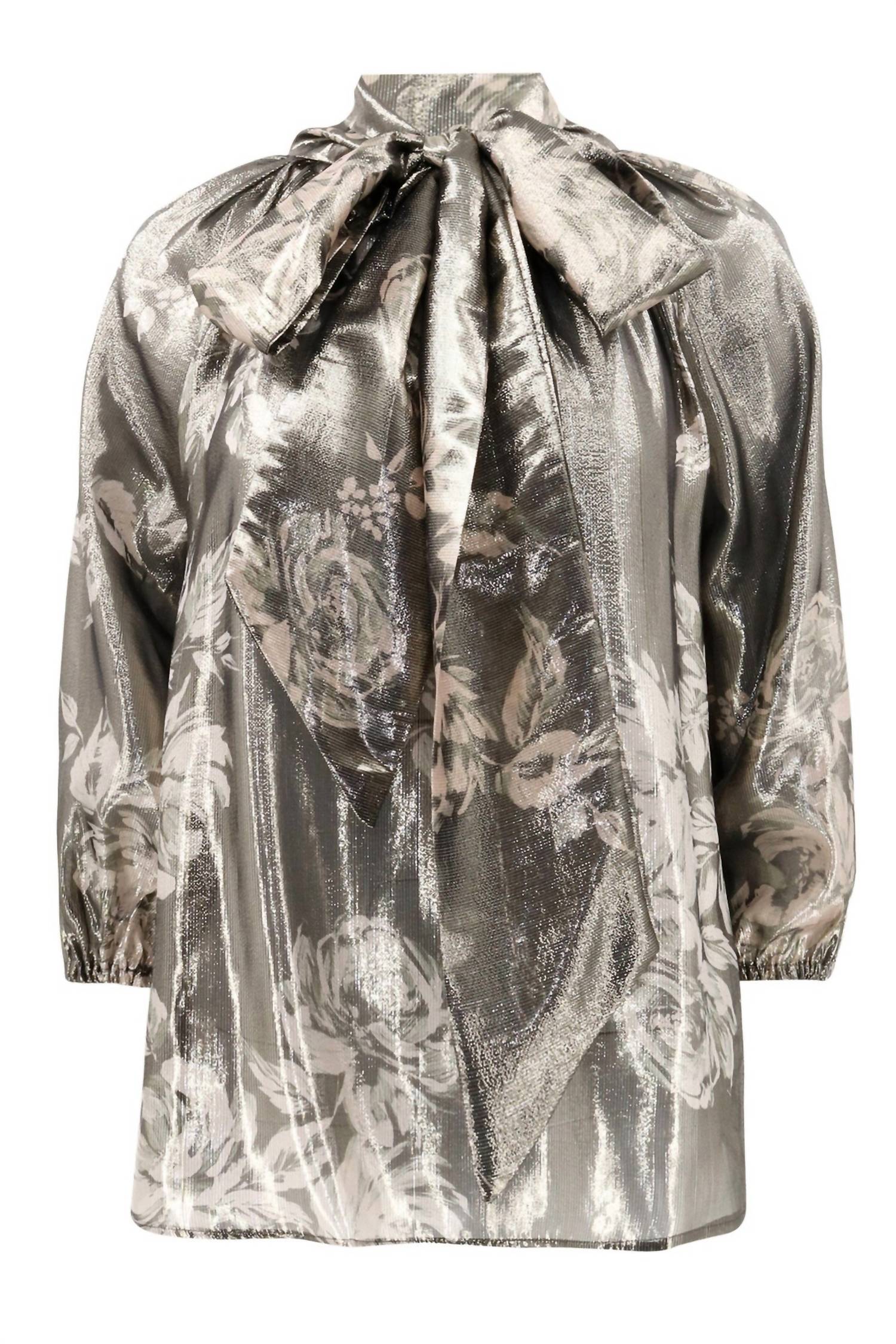 Christy Lynn - Women's Tamara Silk Tie Neck Blouse