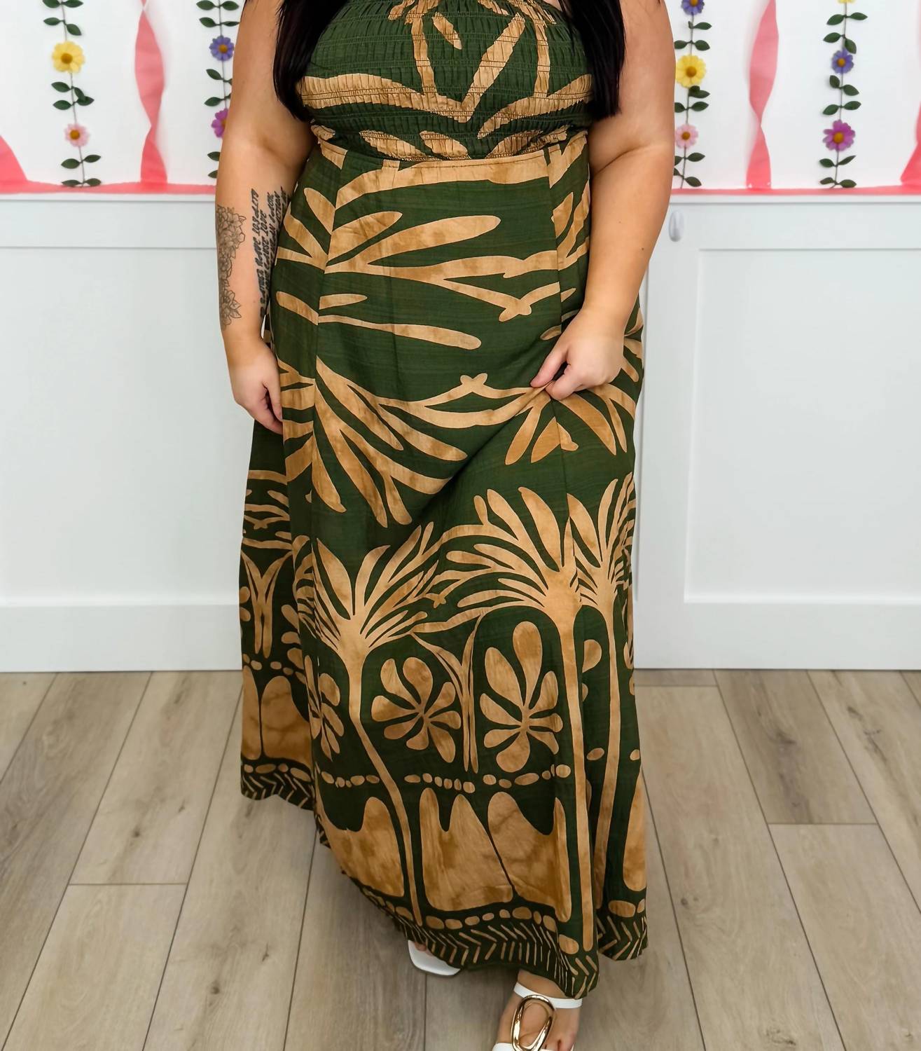 Aakaa - Looking Out Across The Sea Rayon Blend Maxi Dress