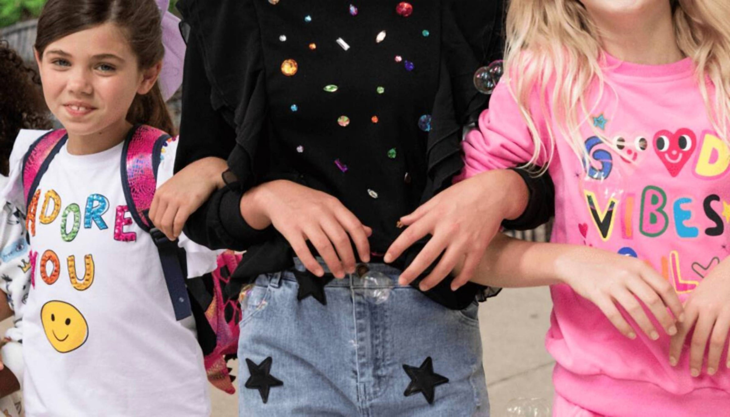 Lola + The Boys - Ruffle Rainbow Gem Shirt