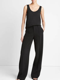 Vince Pintuck Wide Leg Pant in black - women's pants