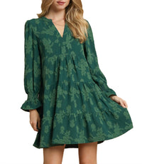 Umgee - Jacquard Tiered Babydoll Dress