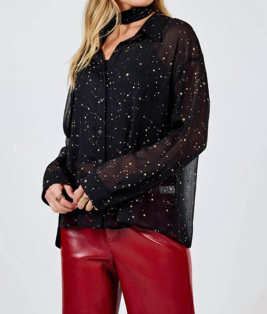 Sadie & Sage - Starry Eyes Blouse with Neck Tie