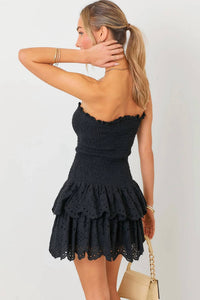 Baby Pink - Gameday Smocked Ruffle Mini Dress