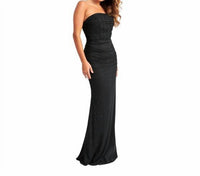 Faviana - Strapless Mesh Dress With Exposed Corset Boning And Sparkly Crystals