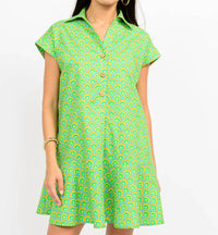 Ivy Jane Women's Over The Rainbow Dress in lime - women's dress - detail view