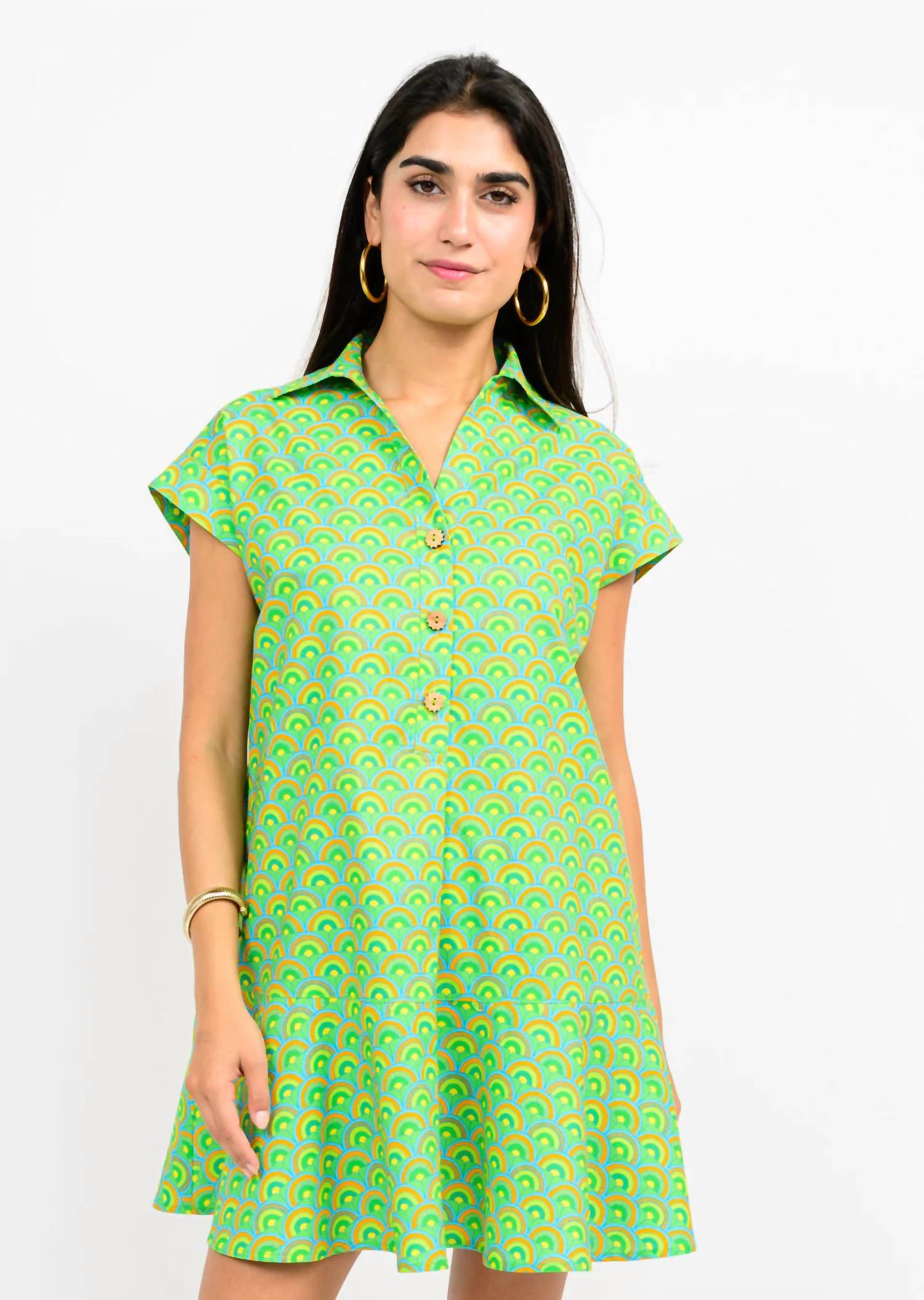 Ivy Jane Women's Over The Rainbow Dress in lime - women's dress - alternate view