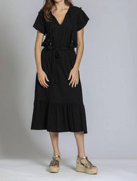 Apny - Short Sleeve Dress With Smocking Detail