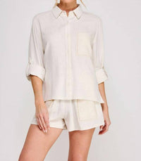 Allie Rose - Button Down Textured Top
