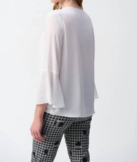 Joseph Ribkoff - Crew Neck Hi-low Three Quarter Bell Sleeves Top