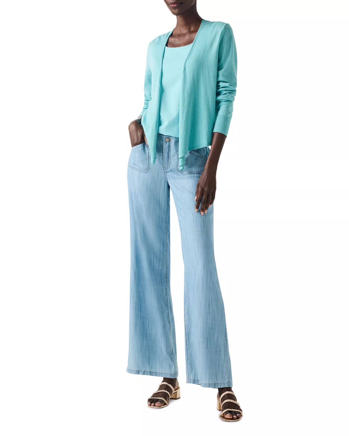 Nic + Zoe - Drapey Denim Wide Leg Jeans - 31"