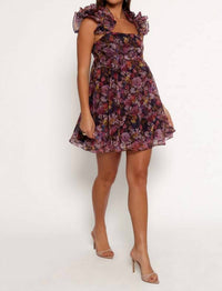 Storia - Organza Floral Ruffle Sleeve Dress