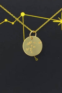 Lotus Jewelry Studio Women's Zodiac Necklace in aquarius - women's jewelry - detail view