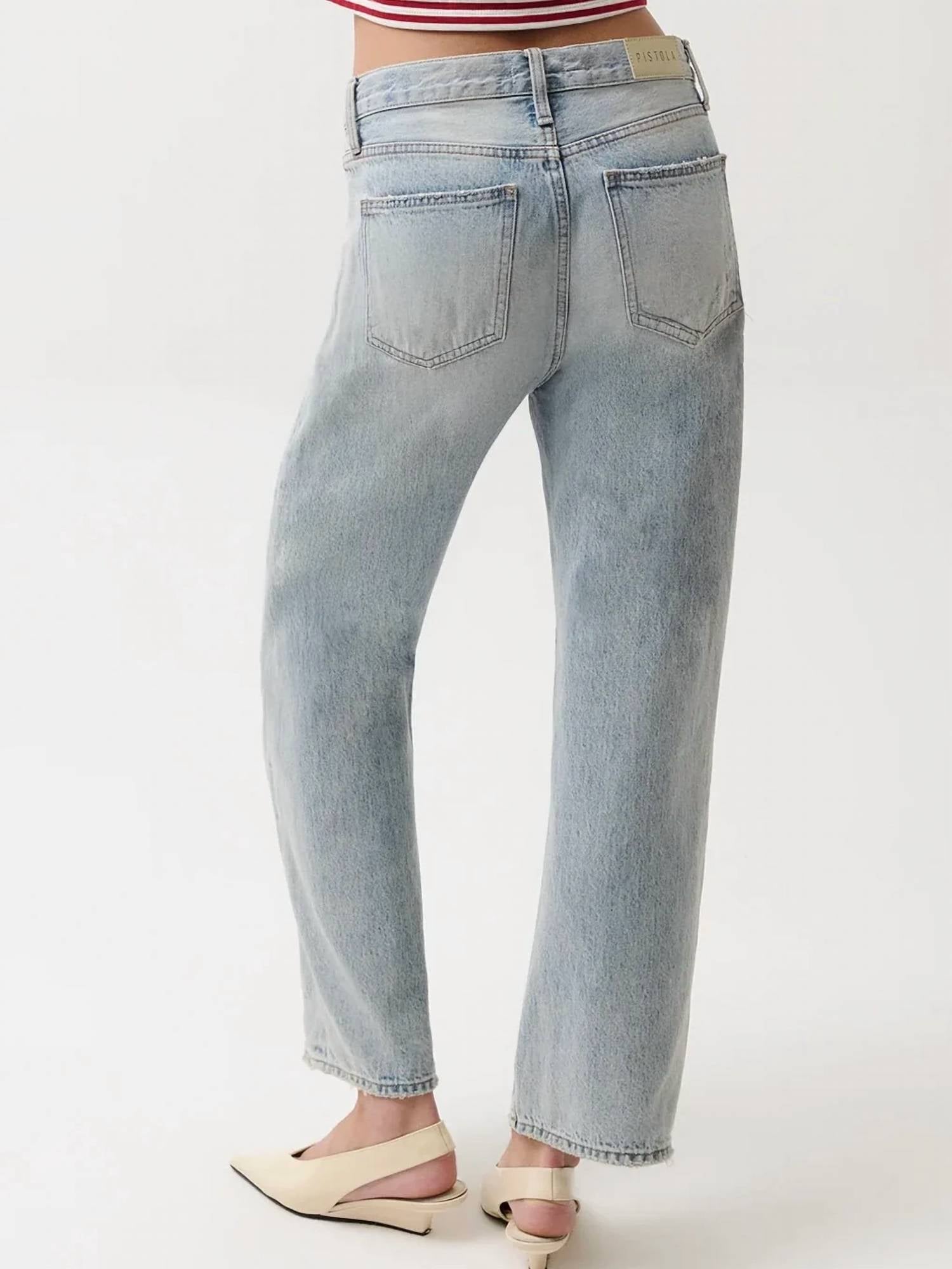 Pistola - Lexi Mid Rise Bowed Straight Jeans