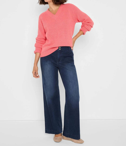 Nic + Zoe - V-Neck Shaker Stitch Sweater