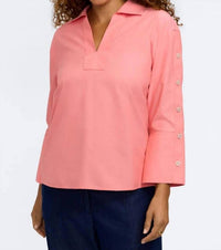 Foxcroft - Lainey No Iron Pinpoint 3/4 Button Sleeve Shirt
