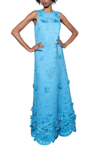 Badgley Mischka - Laser Cut Flower Trapeze Dress