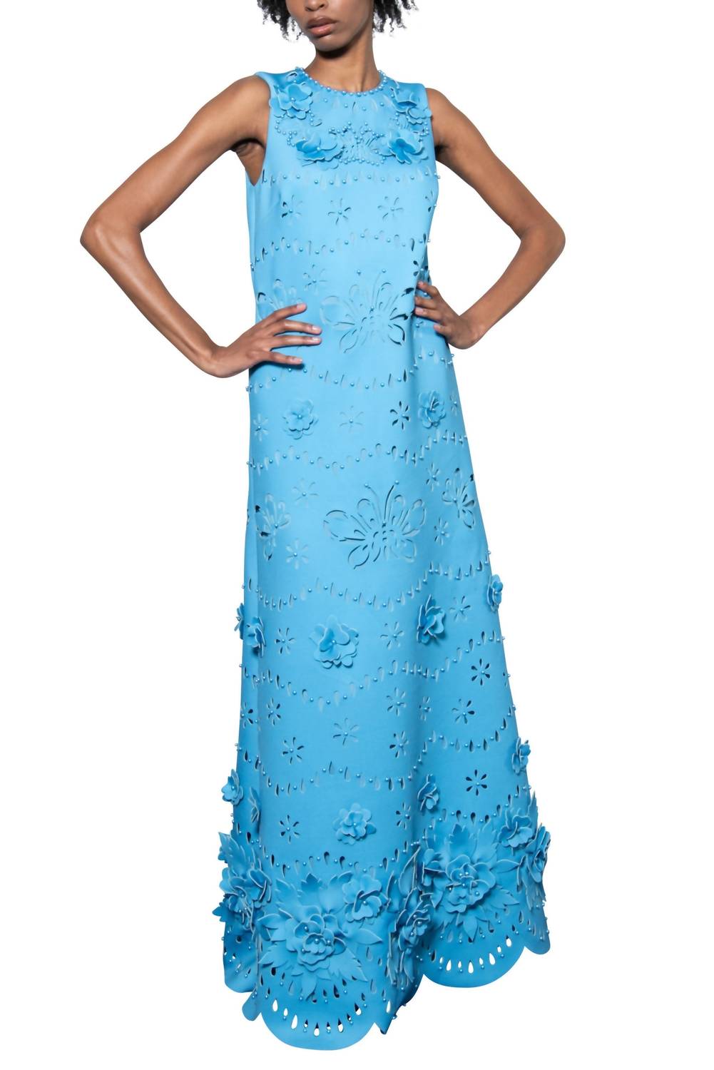 Badgley Mischka - Laser Cut Flower Trapeze Dress