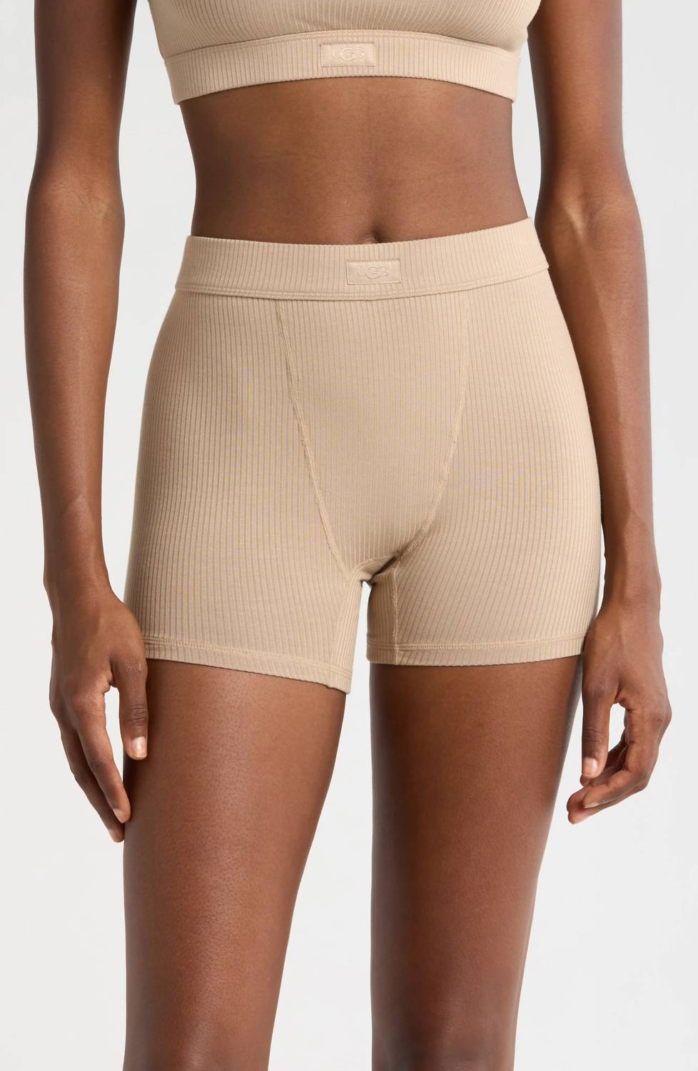UGG Alexiah Ribbed Lounge Shorts in silver taupe - women's shorts