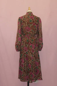 FLYING TOMATO A Printed Woven Midi Dress in green brown - women's dress - detail view