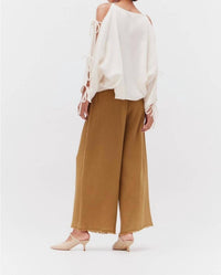 Grade & Gather - Open Tie Sleeves Gauze Top