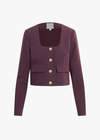Favorite Daughter Laura Cropped Jacket in burgundy dahlia - women's jacket - view 5
