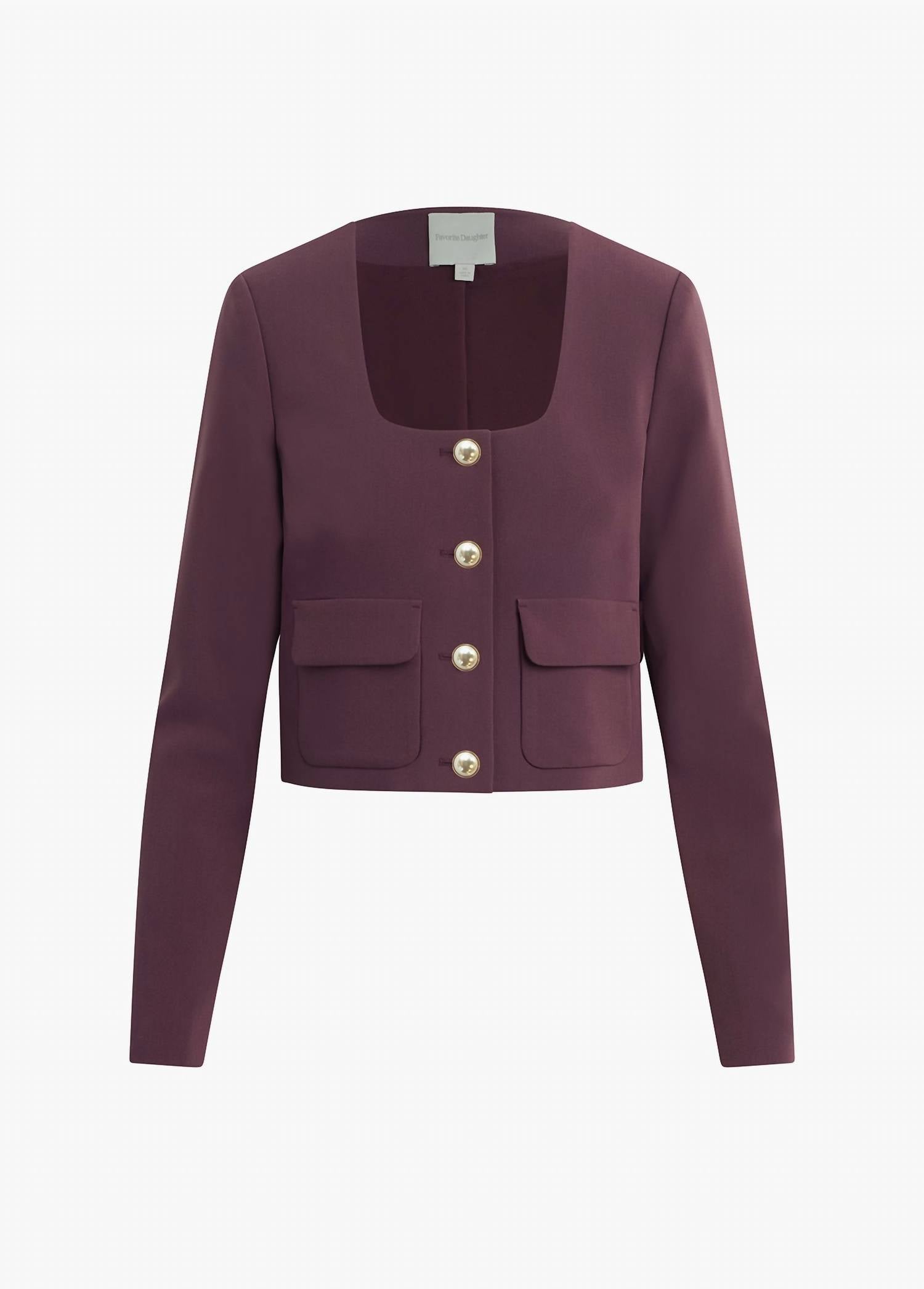 Favorite Daughter Laura Cropped Jacket in burgundy dahlia - women's jacket - view 5