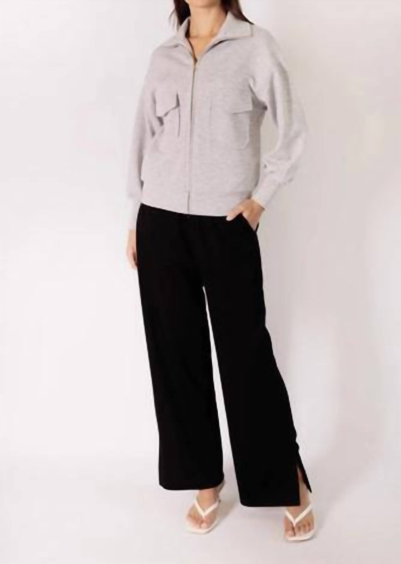 P.CILL Modal Utility Jacket in grey - women's jacket - alternate view