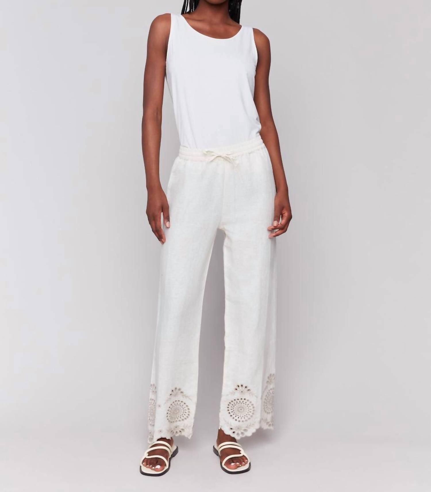 Charlie B - Linen Pull On Pant