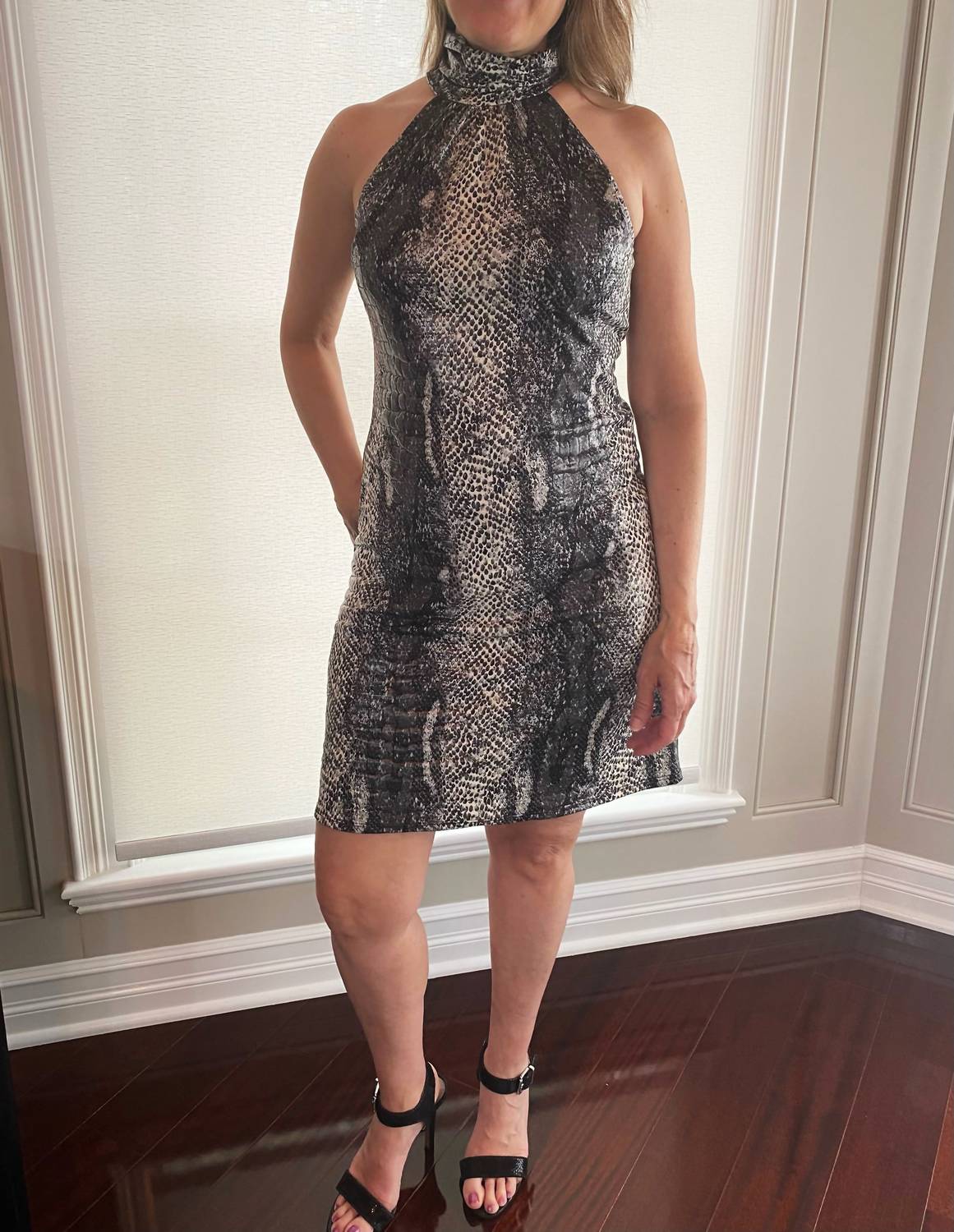 Ariella - Snake Print Halter Dress