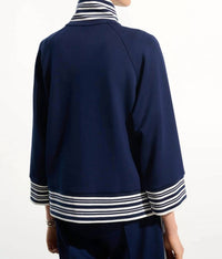 Joseph Ribkoff - Striped Zip Up Boxy Jacket
