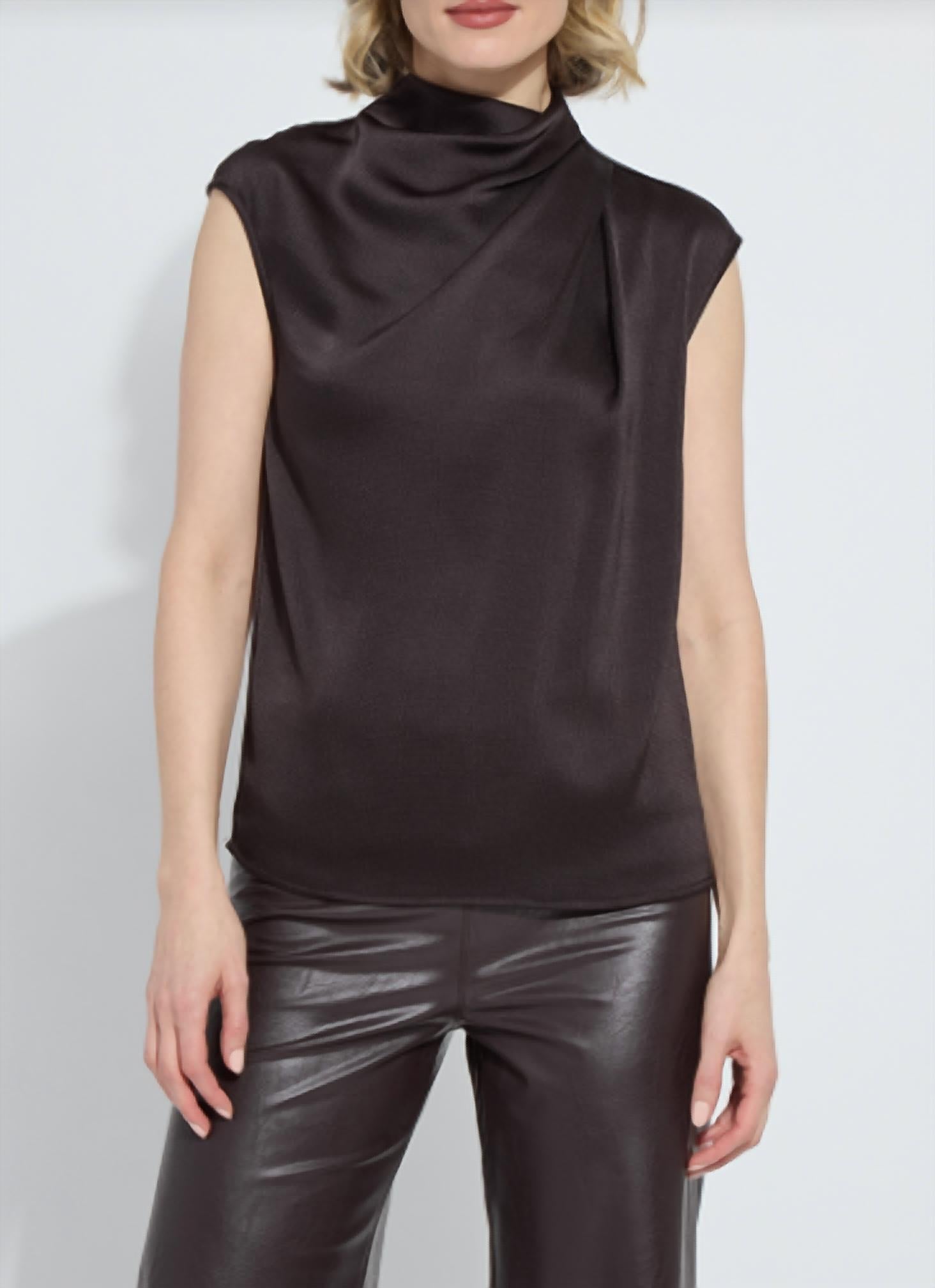 Lysse Women's Aisha High Neck Top in bronze - women's blouse