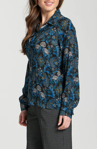 Apny - Floral Half Placket Blouse